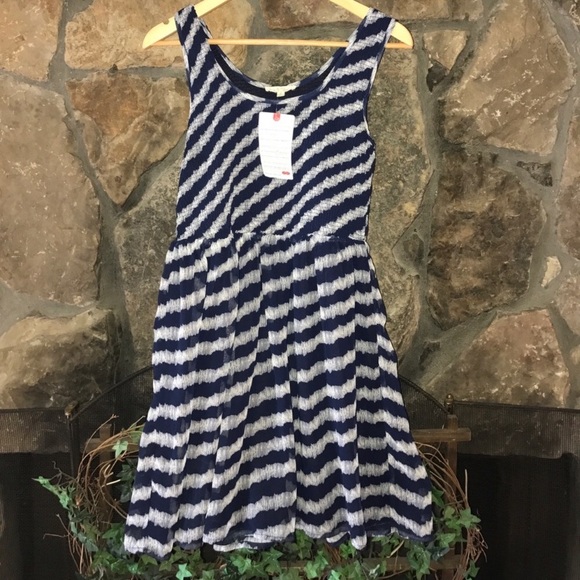 🦋HEM AND THREAD🦋BLURRY STRIPED CHIFFON DRE… - Picture 7 of 8